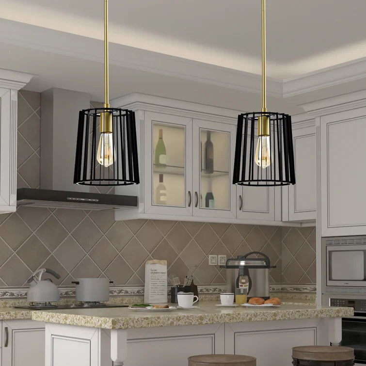Maxax 1 - Light Wrought Iron Drum Pendant Light #MX2034