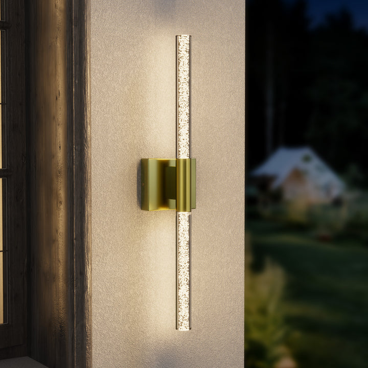 Solstice 24''H Dimmable Led Outdoor Sconce With Tempered Glass #7082