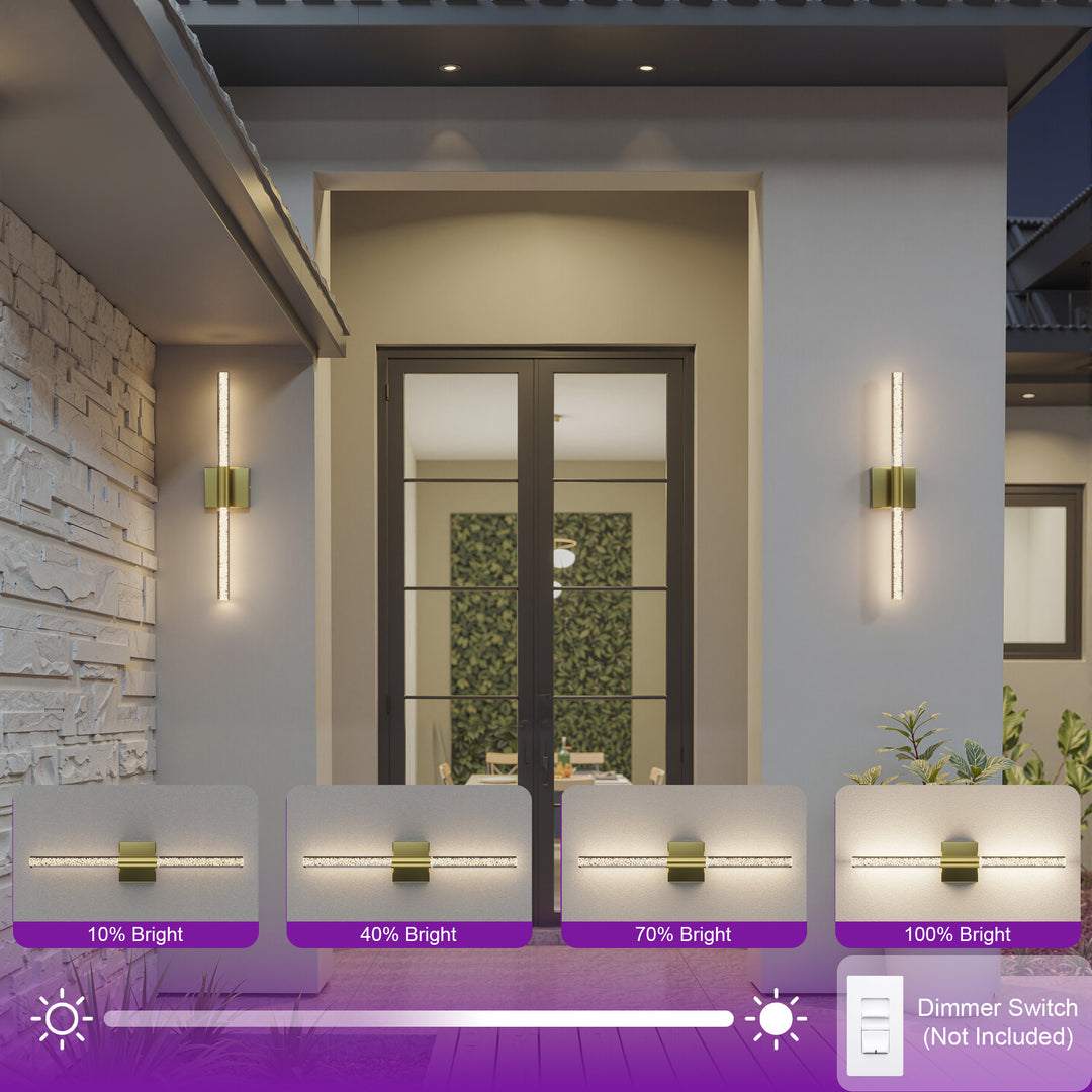 Solstice 24''H Dimmable Led Outdoor Sconce With Tempered Glass #7082