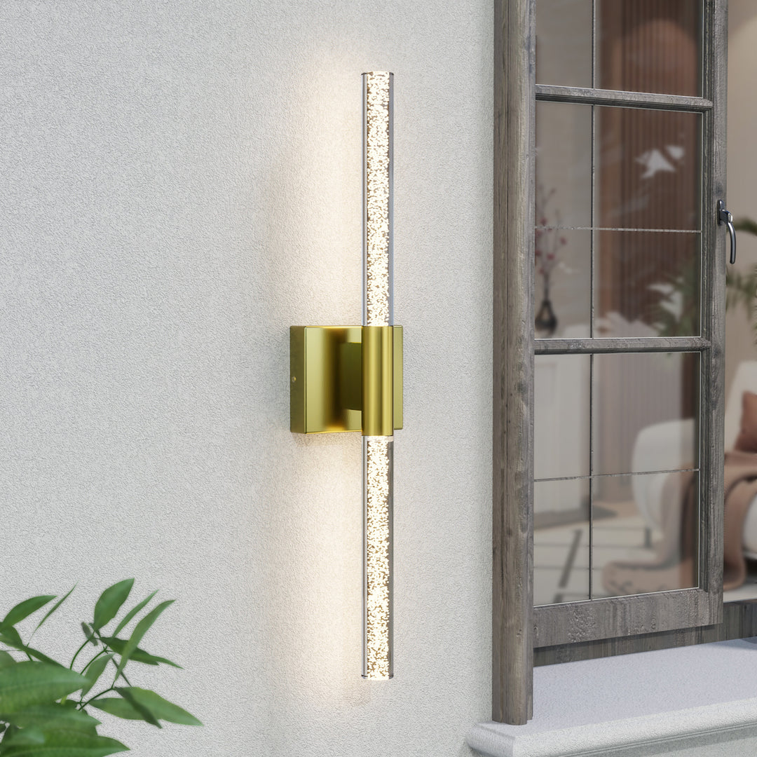 Solstice 24''H Dimmable Led Outdoor Sconce With Tempered Glass #7082