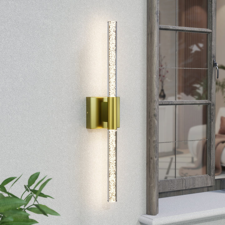 Solstice 24''H Dimmable Led Outdoor Sconce With Tempered Glass #7082