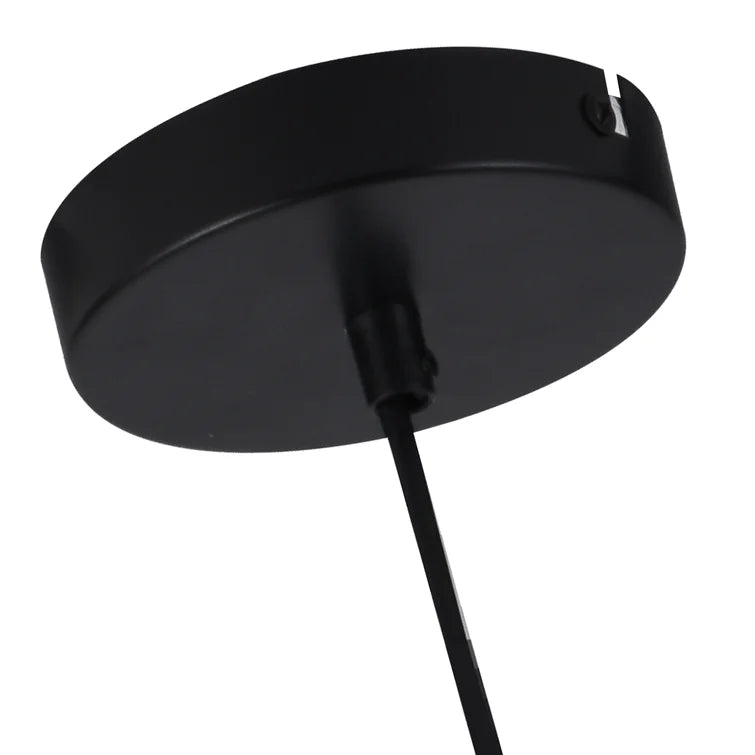 Maxax 1 - Light Single Drum Pendant With Wrought Iron Accents #MX50437-BK-1P