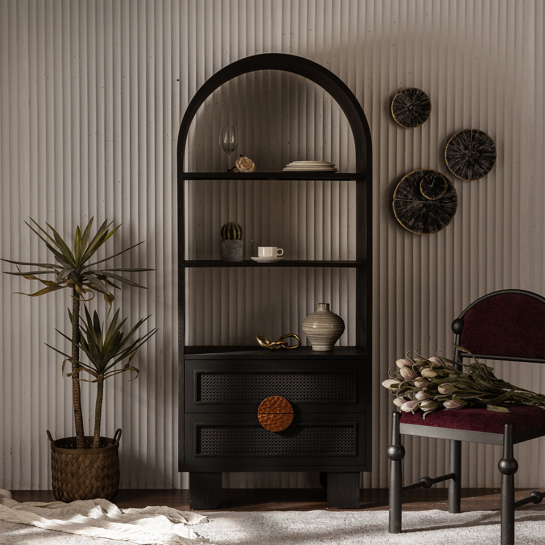 Gather Black Storage Bookcase #MH3757