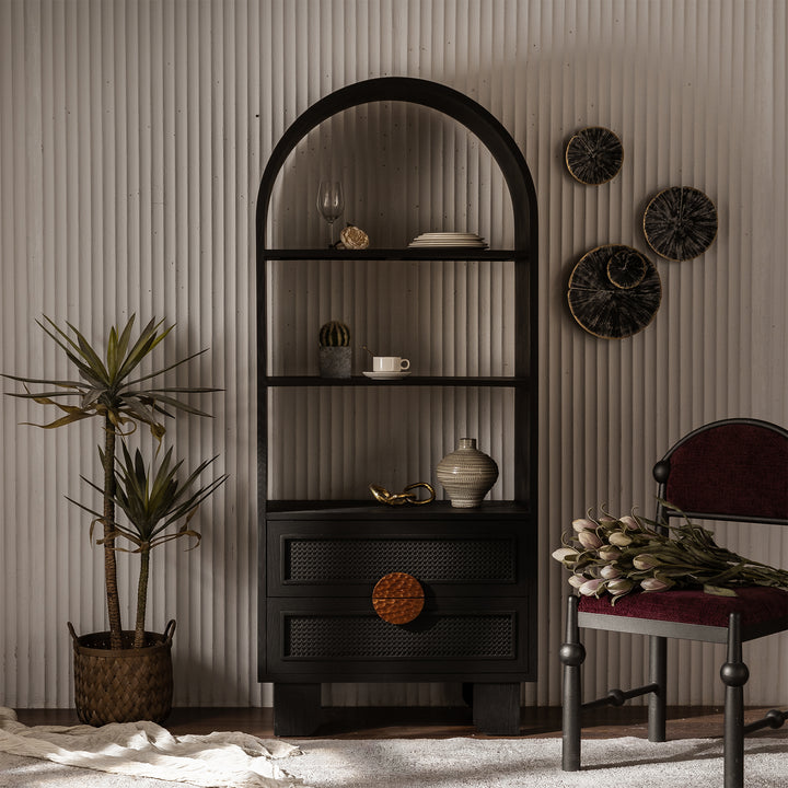 Gather Black Storage Bookcase