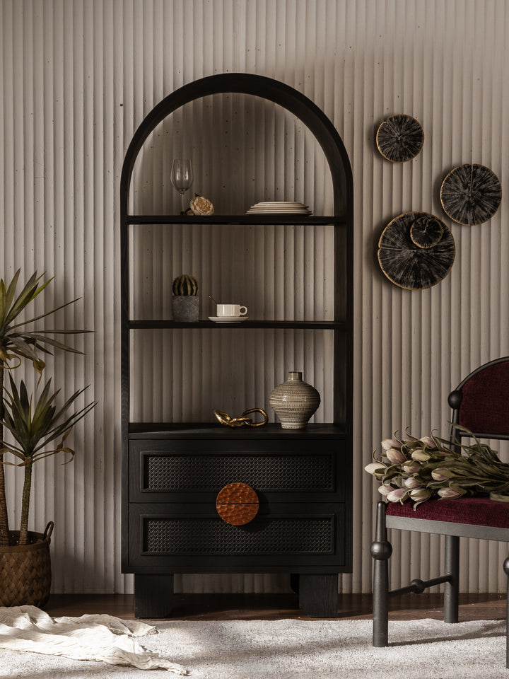 Gather Black Storage Bookcase