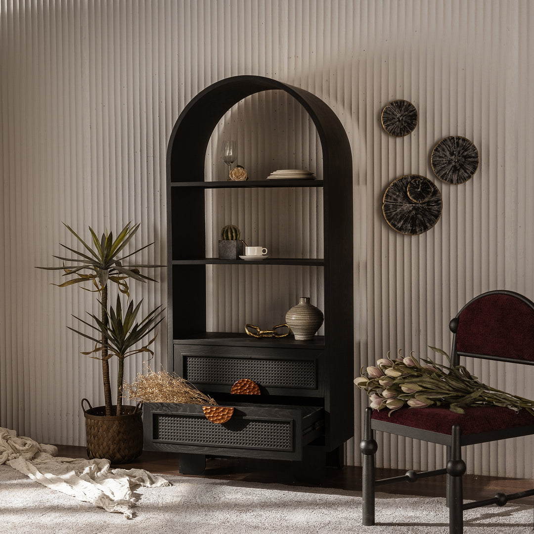 Gather Black Storage Bookcase