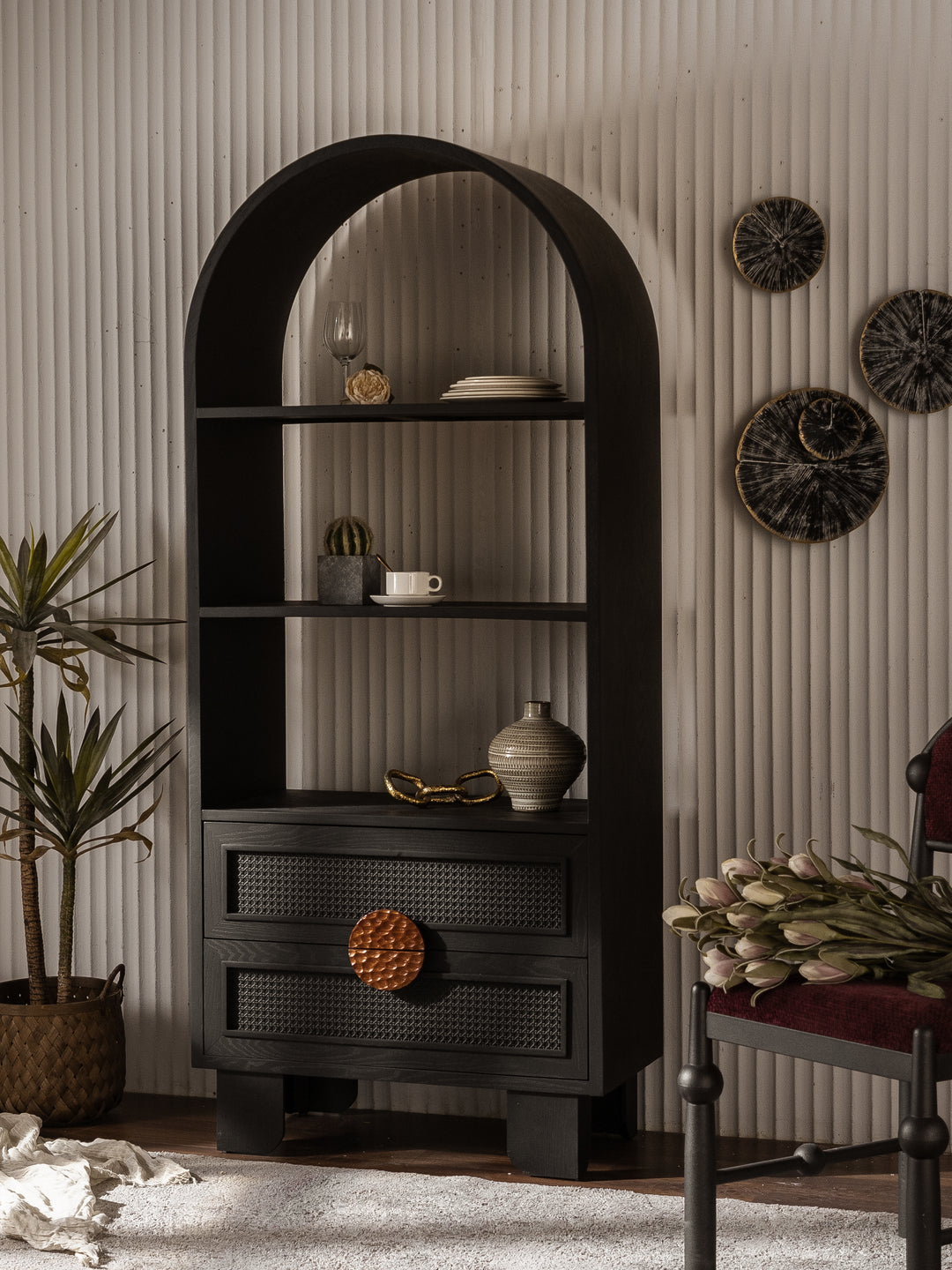 Gather Black Storage Bookcase