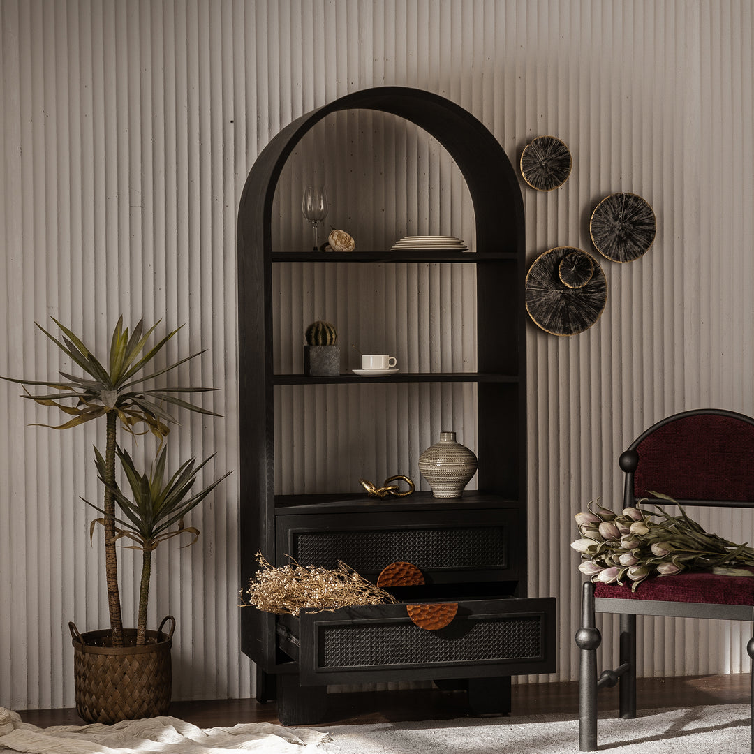 Gather Black Storage Bookcase