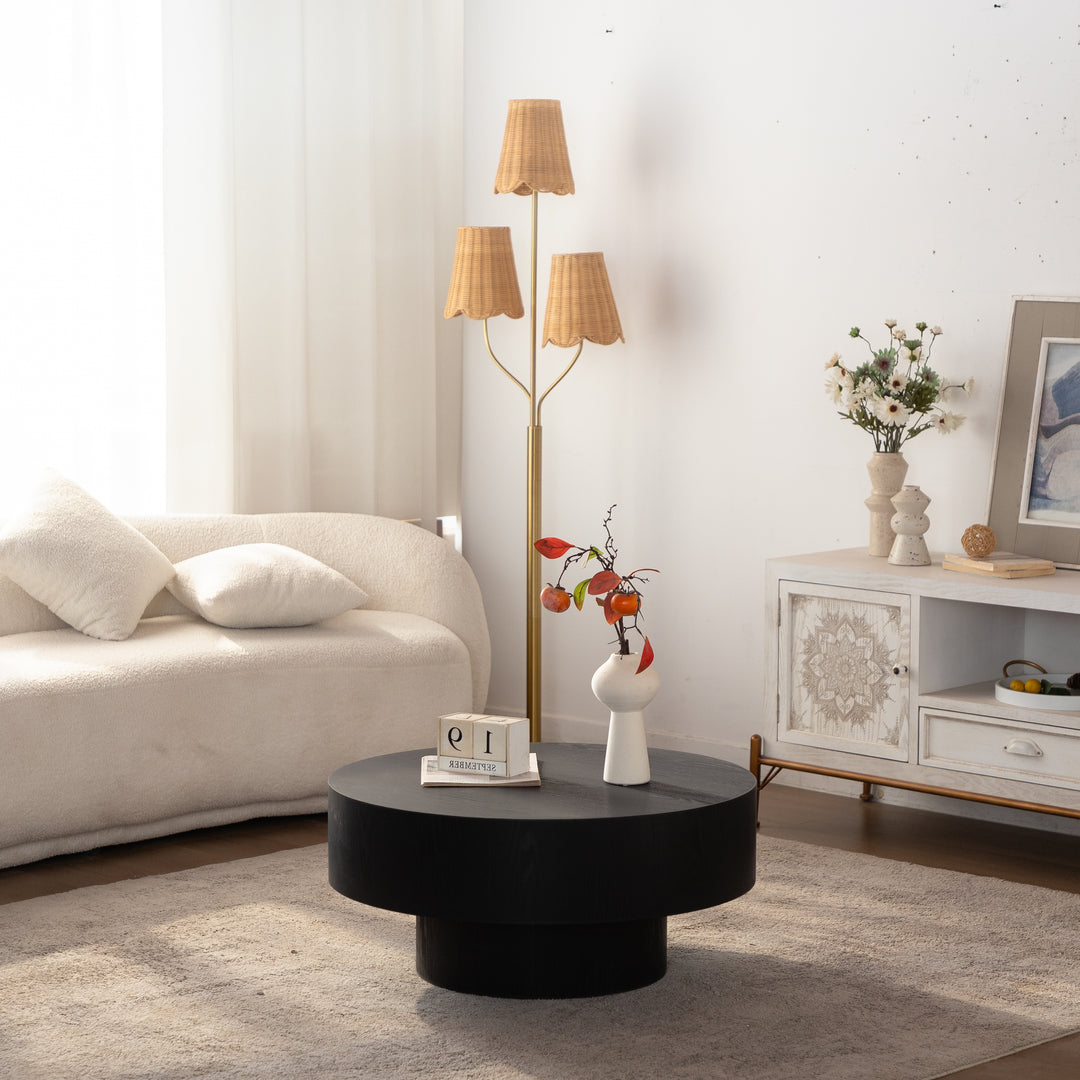 Timeless 30.5'' Modern Drum Round Wooden Coffee Table For Living Room&bedroom #25039