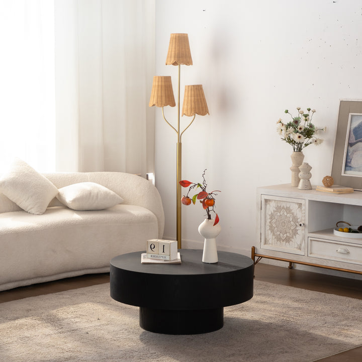 Timeless 30.5'' Modern Drum Round Wooden Coffee Table For Living Room&bedroom #25039