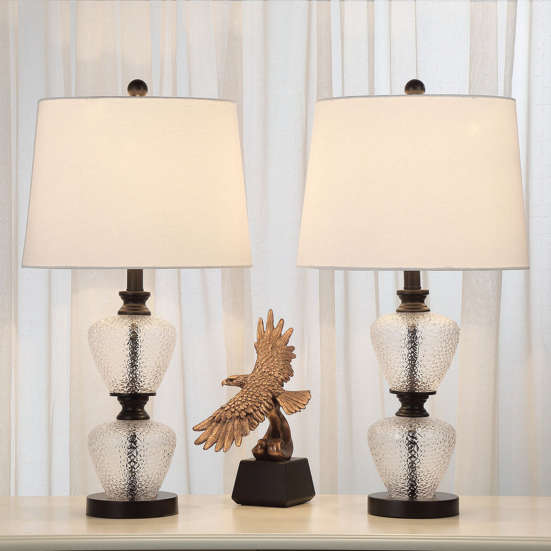 Maxax Modern Glass Table Lamps (Set of 2)