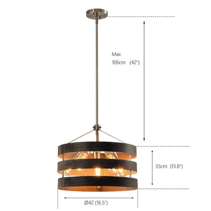 Maxax 3 - Light Unique Drum Chandelier #MX1911