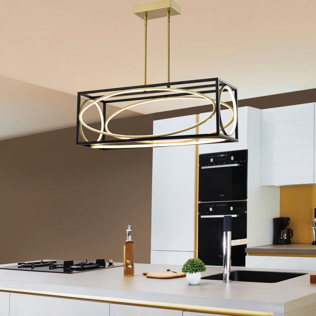 Maxax 5- Light Kitchen Island Rectangle LED Chandelier #MX2033-P30