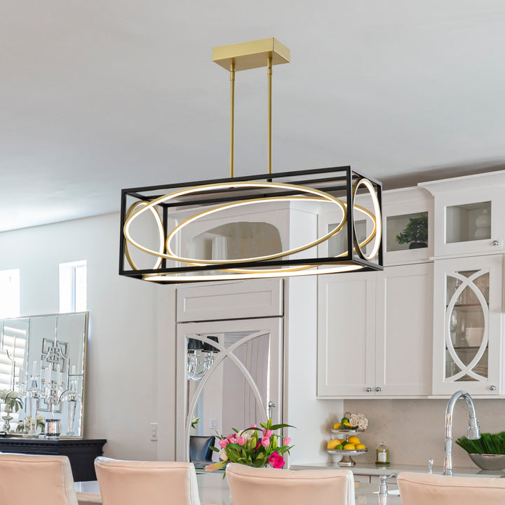 Maxax 5- Light Kitchen Island Rectangle LED Chandelier #MX2033-P30