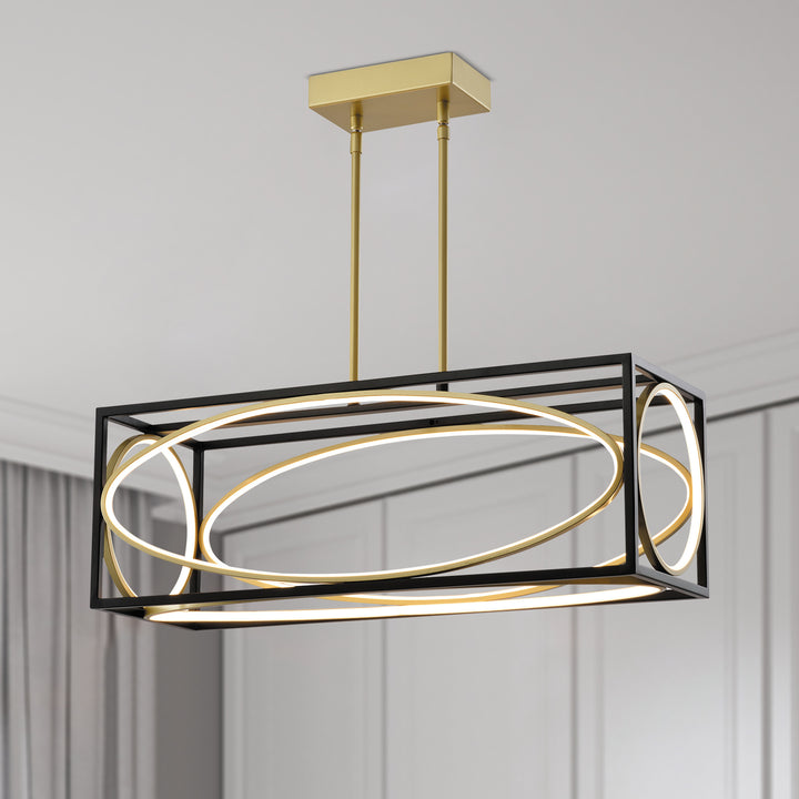 Maxax 5- Light Kitchen Island Rectangle LED Chandelier #MX2033