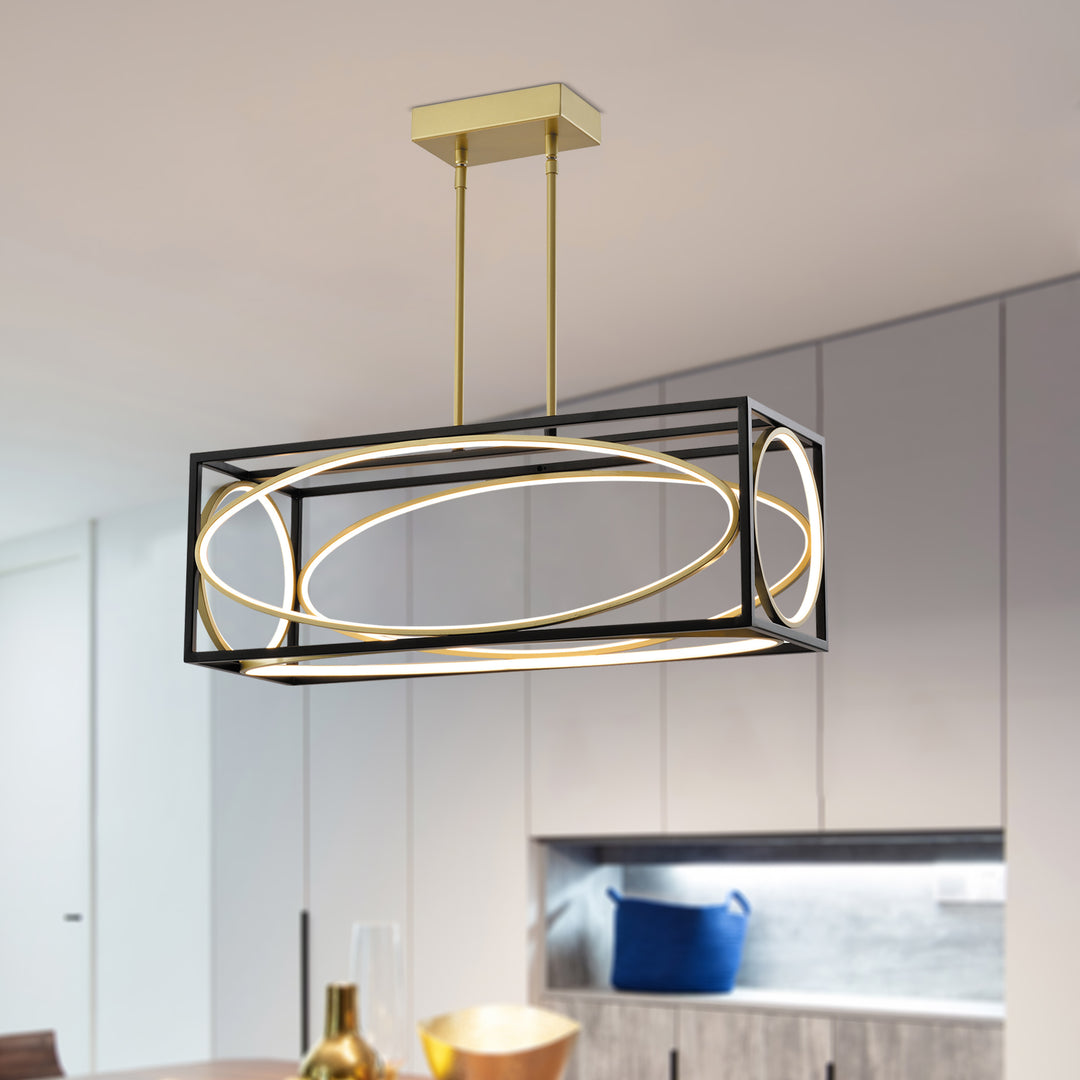 Maxax 5- Light Kitchen Island Rectangle LED Chandelier #MX2033-P30