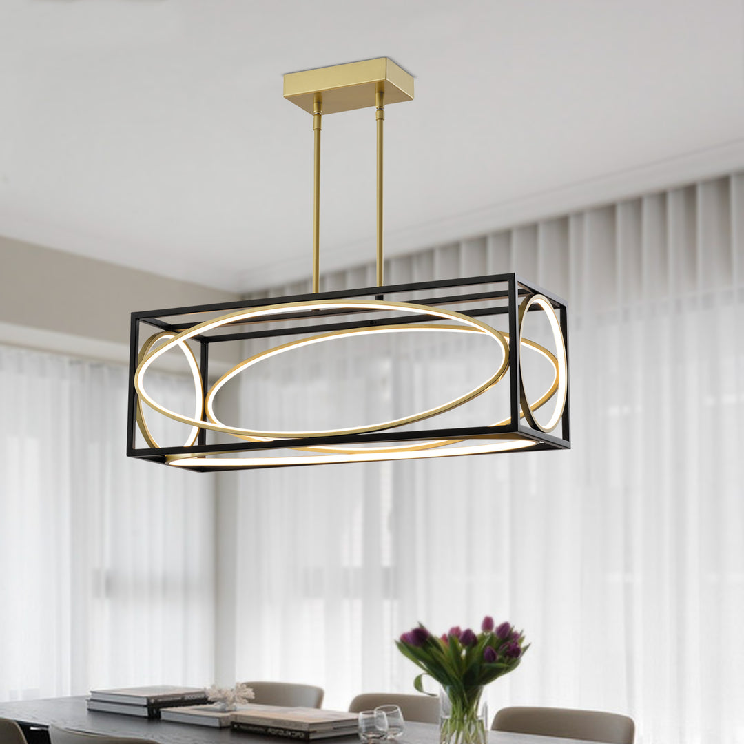 Maxax 5- Light Kitchen Island Rectangle LED Chandelier #MX2033