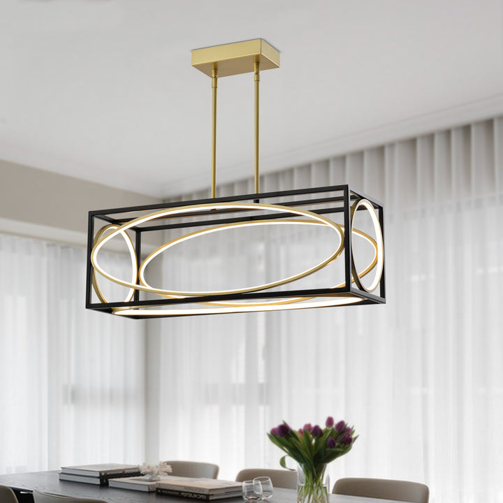 Maxax 5- Light Kitchen Island Rectangle LED Chandelier #MX2033-P30