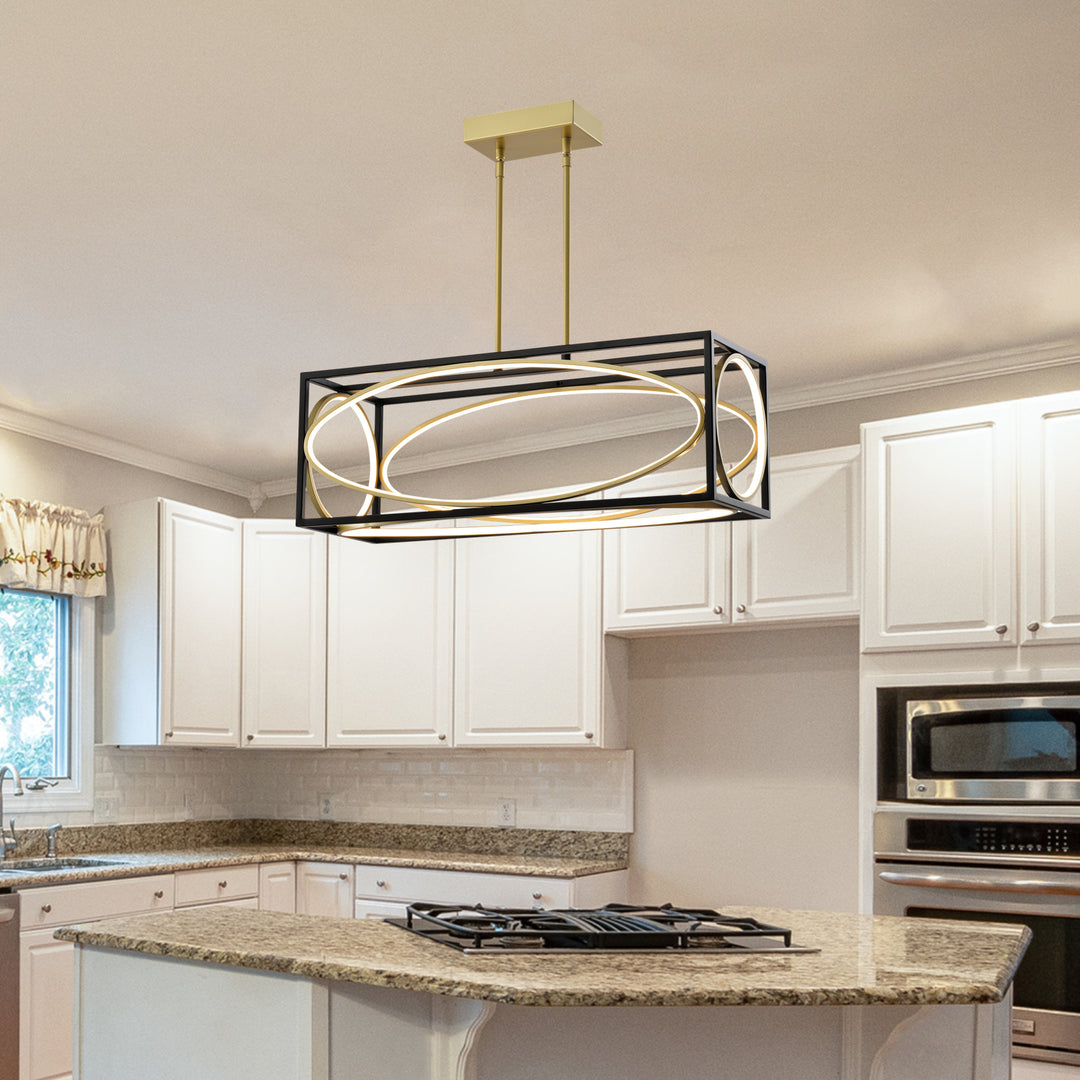 Maxax 5- Light Kitchen Island Rectangle LED Chandelier #MX2033-P30