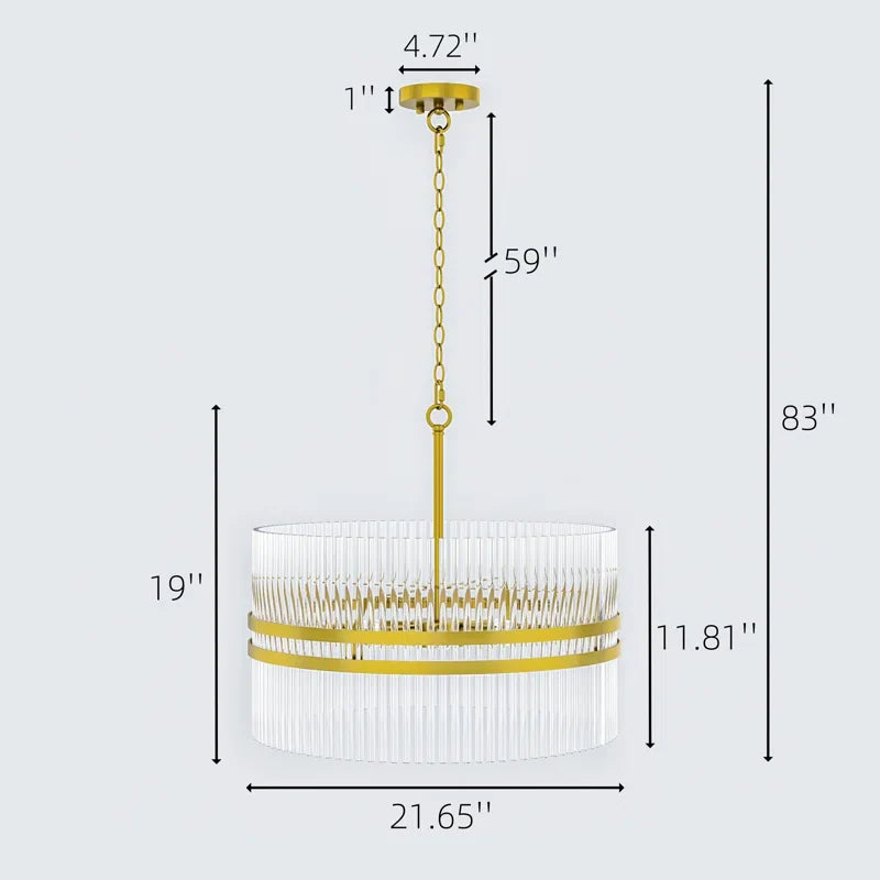 6 - Light Dimmable Drum Chandelier #27003