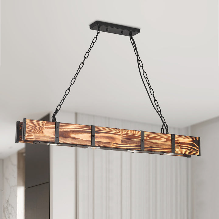 Maxax 4 - Light Wooden LED Kitchen Island Chandelier #L03-4