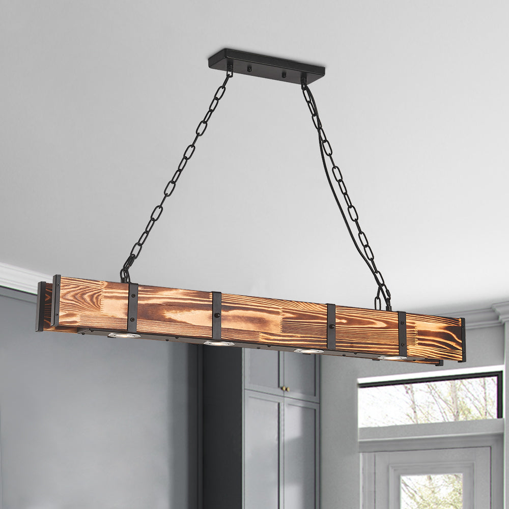 Maxax 4 - Light Wooden LED Kitchen Island Chandelier #L03-4