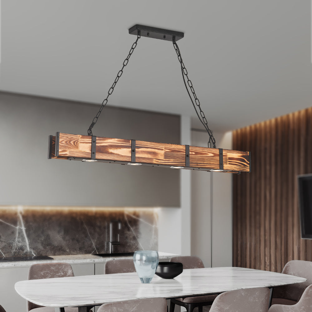 Maxax 4 - Light Wooden LED Kitchen Island Chandelier #L03