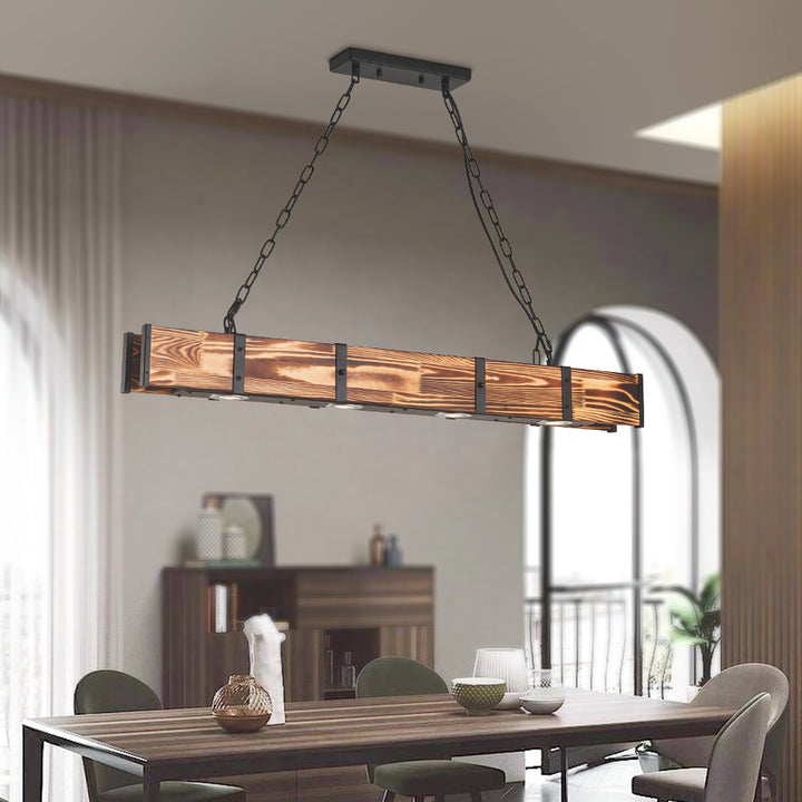 Maxax 4 - Light Wooden LED Kitchen Island Chandelier #L03