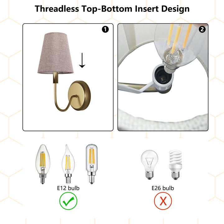 Beacon 6.5" Linen Empire Lamp Shade For Wall And Pendant Lights #L39001