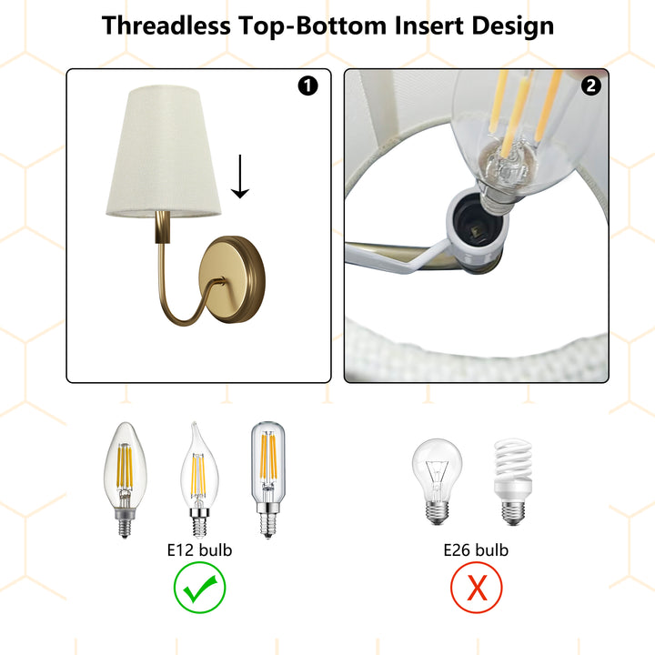 Beacon 6.5" Linen Empire Lamp Shade For Wall And Pendant Lights #L39001