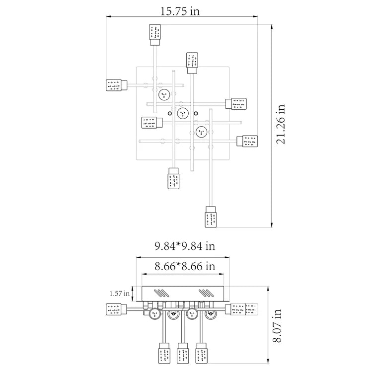 Maxax 11 - Light 21.26in LED Flush Mount Ceiling Lamp #MX14-11CH