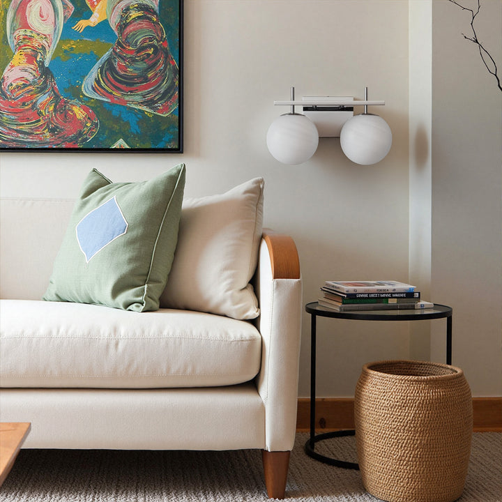 Nimbus Bathroom Vanity Light With Round Shape Cloud Glass Shade #29015