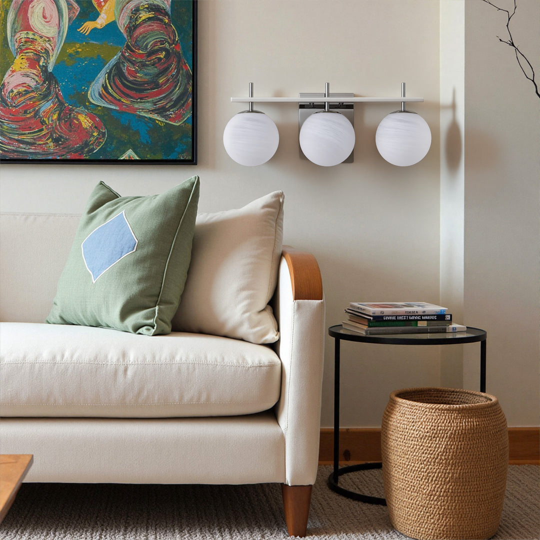 Nimbus Bathroom Vanity Light With Round Shape Cloud Glass Shade #29015