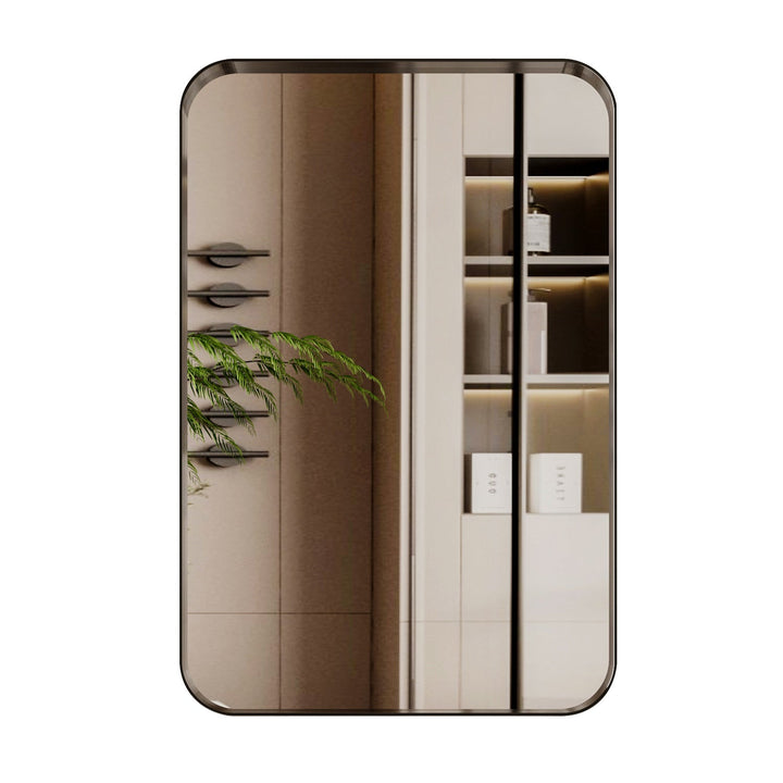 Recessed Black Metal Medicine Cabinet With Mirror, Adjustable Shelves, And Storage | Modern Black Bathroom Wall Mirror #MCM-001