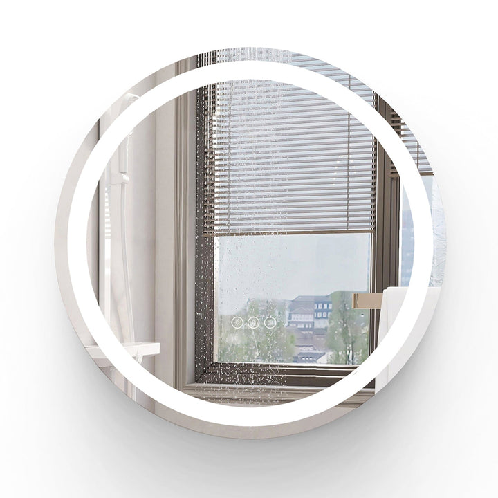 Elevate Home Modern Round Frameless Led Bathroom Vanity Mirrors Anti-Fog, Dimmable Lights And Shatterproof Mirror #MR02-24