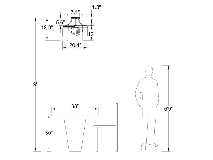 Maxax Luxury Modern Crystal Chandelier (Flush)#MX155202