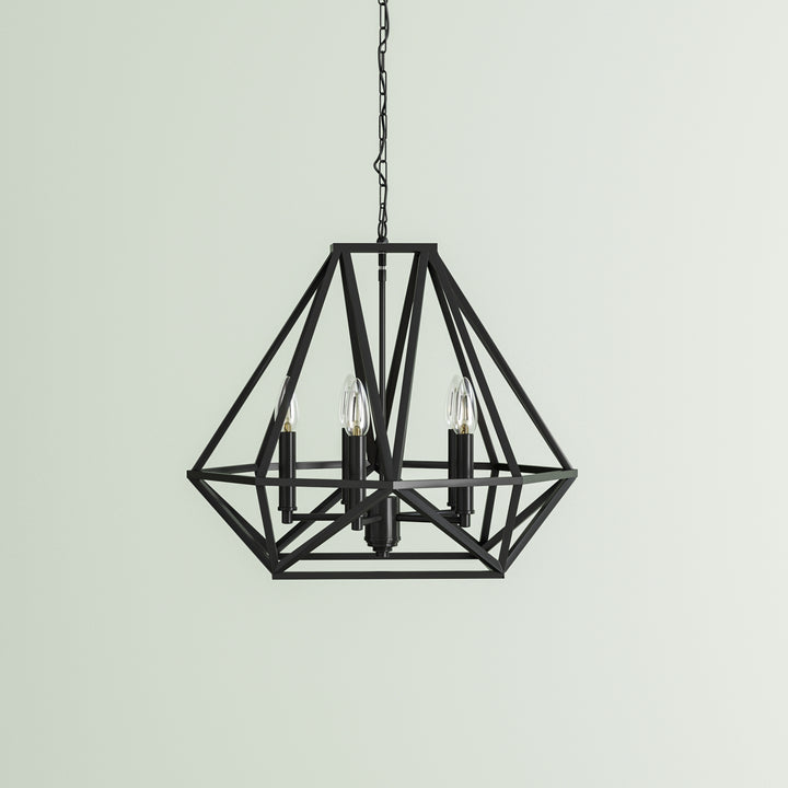 Maxax 5-Light Geometric Model Candle Chandelier  #MX19006-5-P