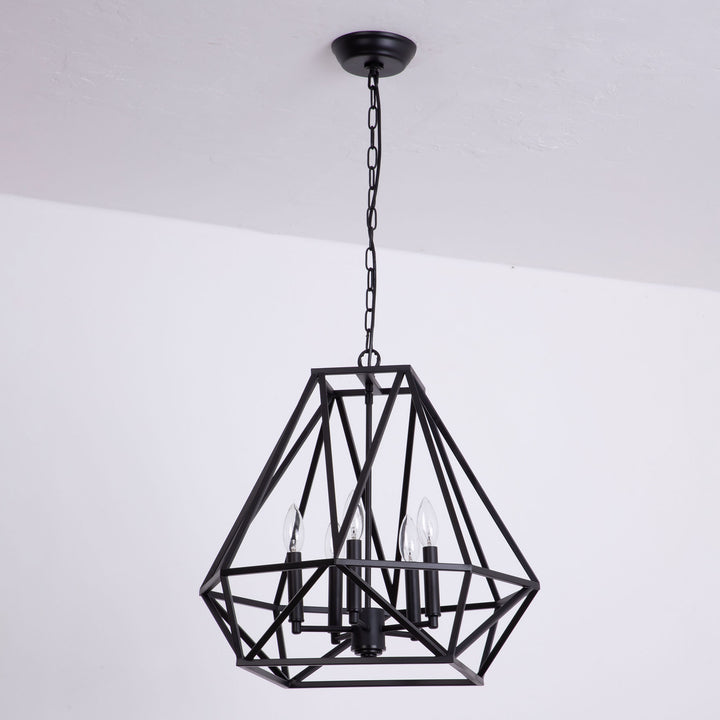 Maxax 5-Light Geometric Model Candle Chandelier  #MX19006-5-P