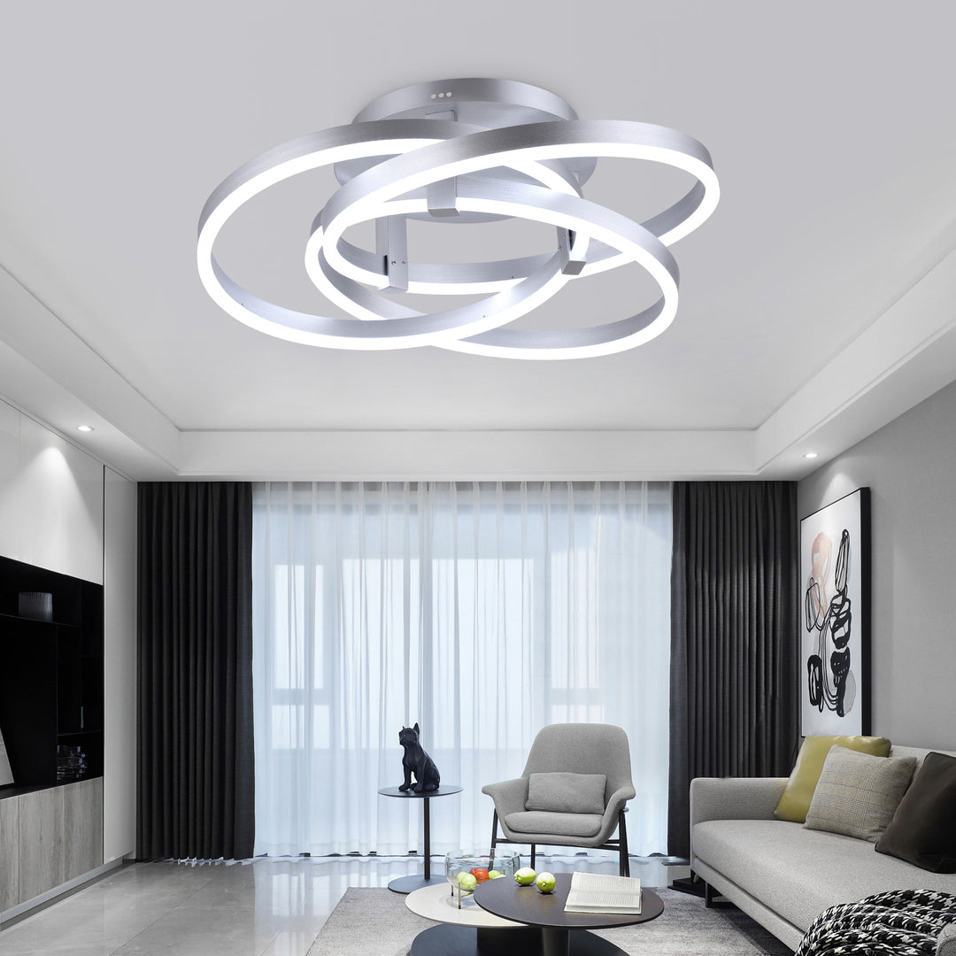 Maxax Gold Geometric LED Semi Flush Mount #MX19035