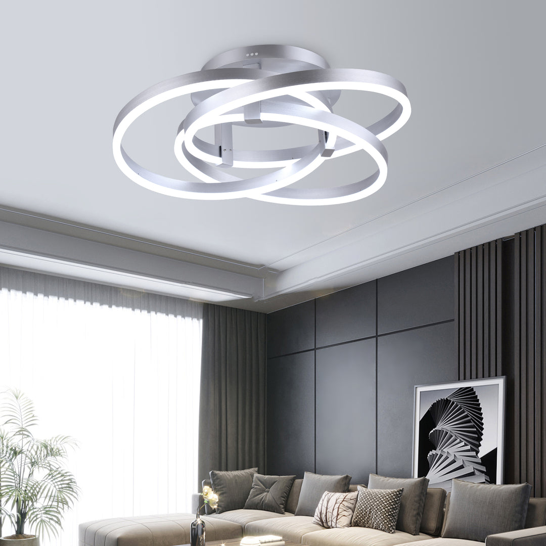 Maxax Gold Geometric LED Semi Flush Mount #MX19035