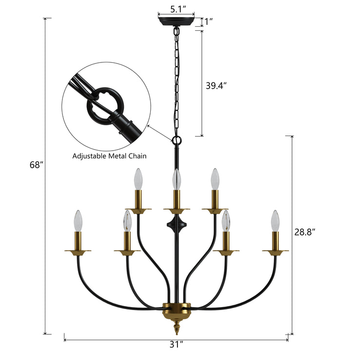 Maxax 9 - Light Dimmable Classic / Traditional Chandelier #MX19084