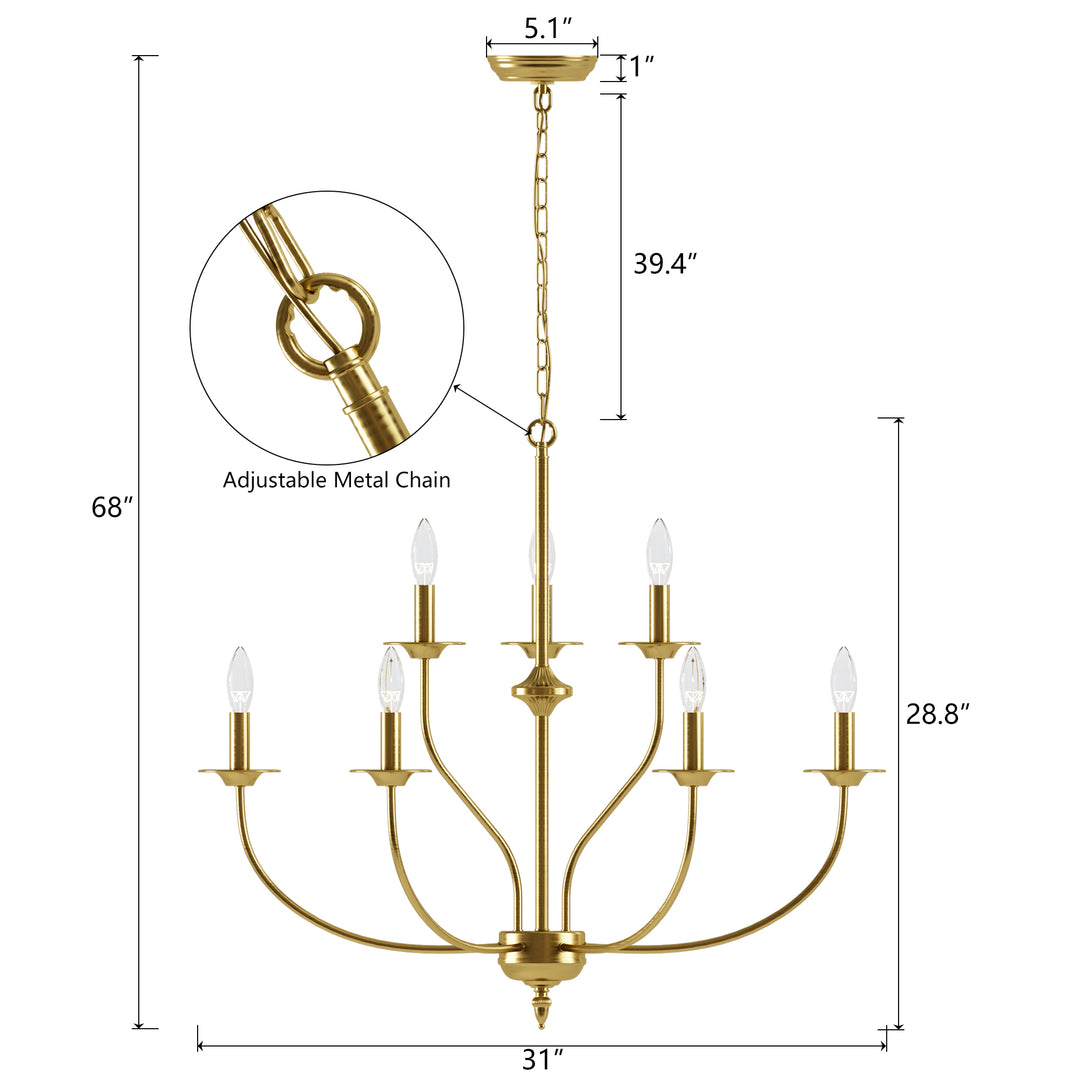 Maxax 9 - Light Dimmable Classic / Traditional Chandelier