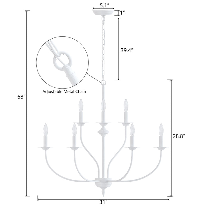 Maxax 9 - Light Dimmable Classic / Traditional Chandelier #MX19084