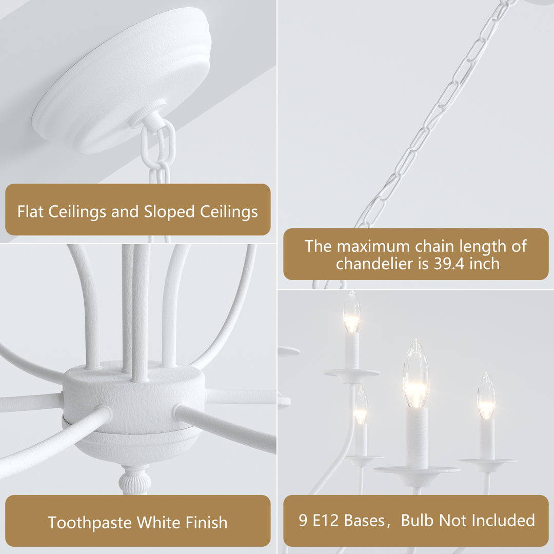 Maxax 9 - Light Dimmable Classic / Traditional Chandelier #MX19084