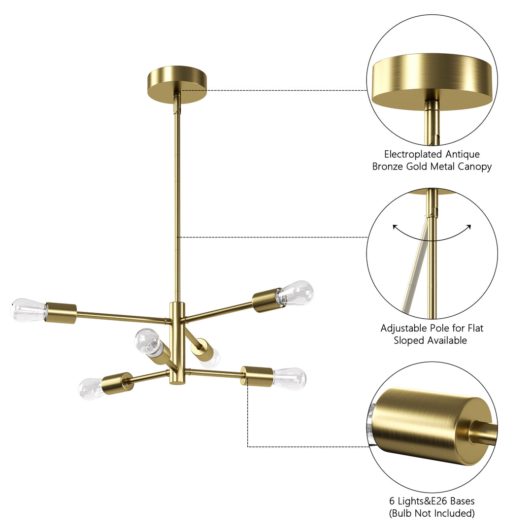 Maxax Unique Statement & Sputnik Modern Linear With Wrought Iron Accents #MX21037