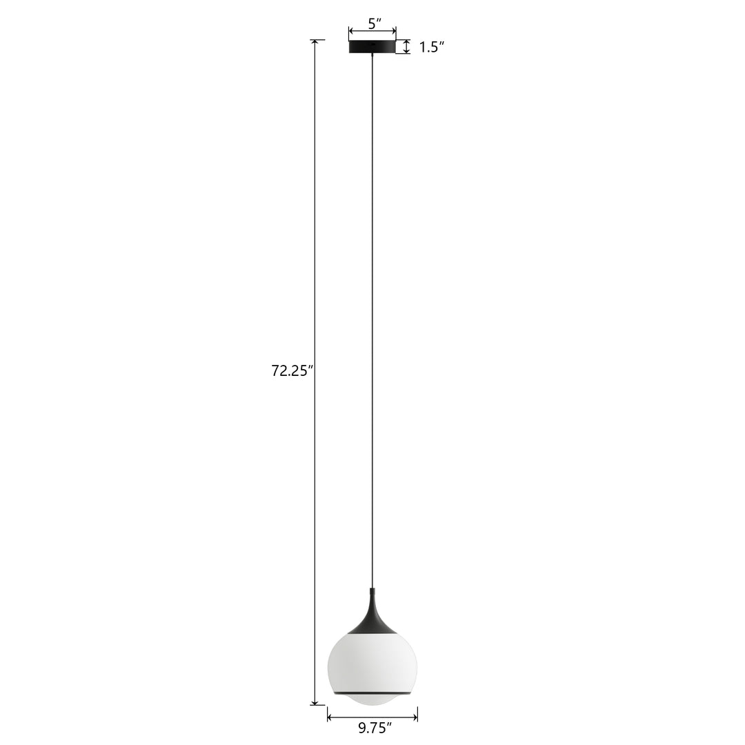 1-light Led Single Glass Pendant For Hallway/kitchen Island #MX21051