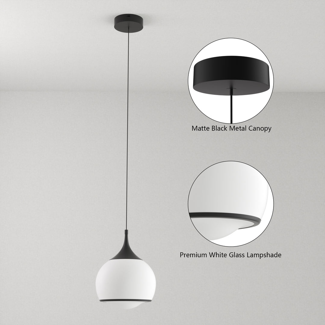 Nimbus 1-light Led Single Glass Pendant For Hallway/kitchen Island #MX21051