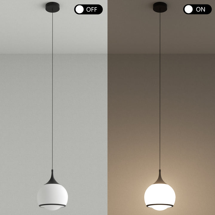 1-light Led Single Glass Pendant For Hallway/kitchen Island #MX21051