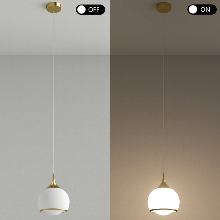 1-light Led Single Glass Pendant For Hallway/kitchen Island #MX21051