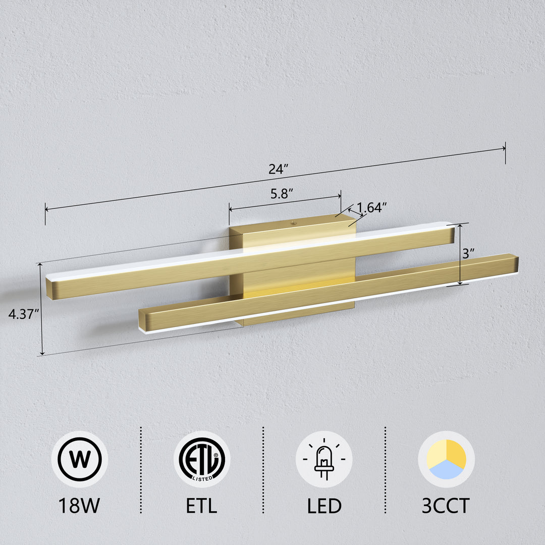 Glint 2-Light Led Dimmable Flush Mounted Sconce #MX21054